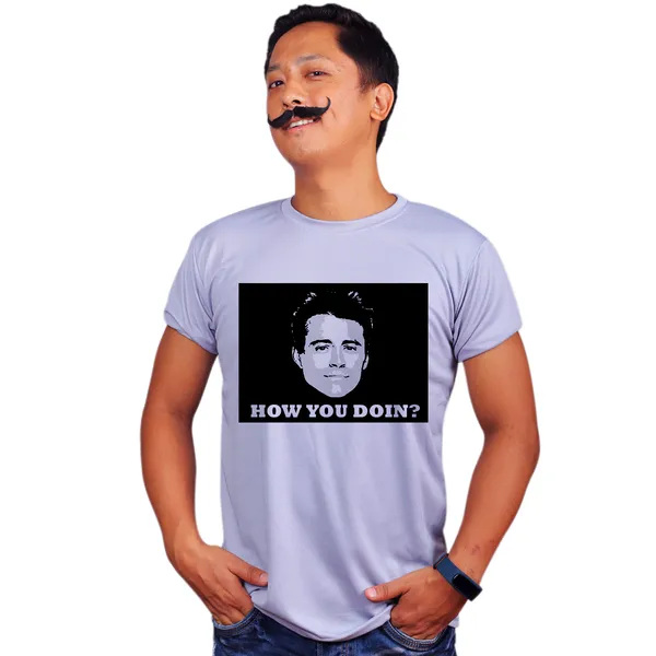 Grey_Friends_Joye_How_You_Doin_Black_And_Quick-Dri_T-Shirt_For_Men