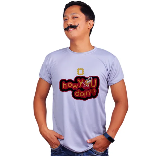 Grey_Friends_Joye_How_You_Doin_Red_And_Yellow_Typo_Quick-Dri_T-Shirt_For_Men
