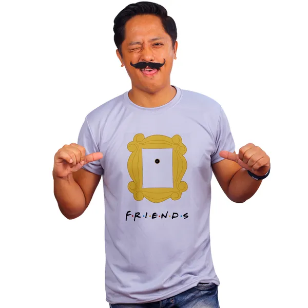 Grey_Friends_Peephole_Frame_Quick-Dri_T-Shirt_For_Men