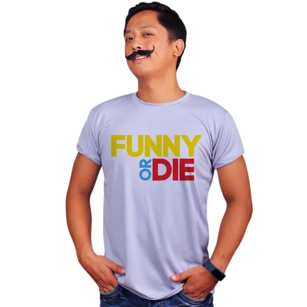 Grey_Funny_Or_Die_160_GSM_Quick-Dri_T-Shirt_For_Men