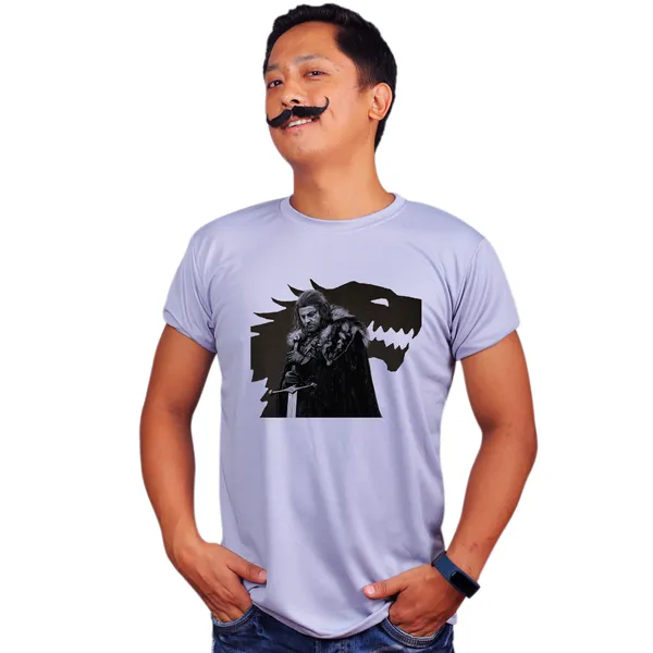 Grey_Game_Of_Thrnes_Eddard_Stark_Wolf_Art_Quick-Dri_T-Shirt_For_Men