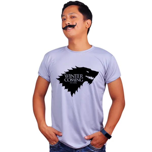 Grey_Game_Of_Thrones_Winter_Is_Coming_House_Stark_160_GSM_Quick-Dri_T-Shirt_For_Men