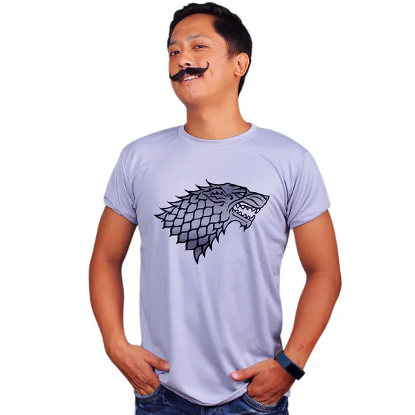 Grey_Game_Of_Thrones_Wolf_Stark_Segial_Flag_Upside_Down_160_GSM_Quick-Dri_T-Shirt_For_Men