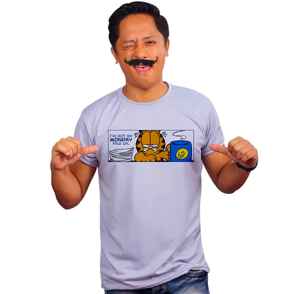 Grey_Garfield_Monday_Face_On_Quick-Dri_T-Shirt_For_Men
