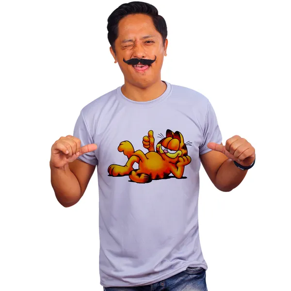 Grey_Garfield_Says_Ok_Quick-Dri_T-Shirt_For_Men