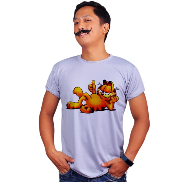 Grey_Garfield_Says_Ok_Quick-Dri_T-Shirt_For_Men