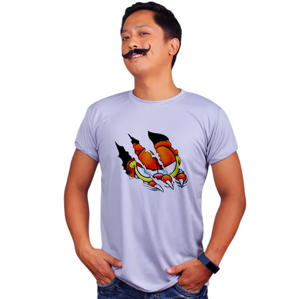 Grey_Garfield_Scratches_Quick-Dri_T-Shirt_For_Men