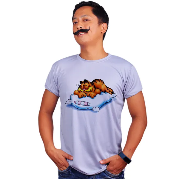 Grey_Garfield_Sleep_Ahead_160_GSM_Quick-Dri_T-Shirt_For_Men