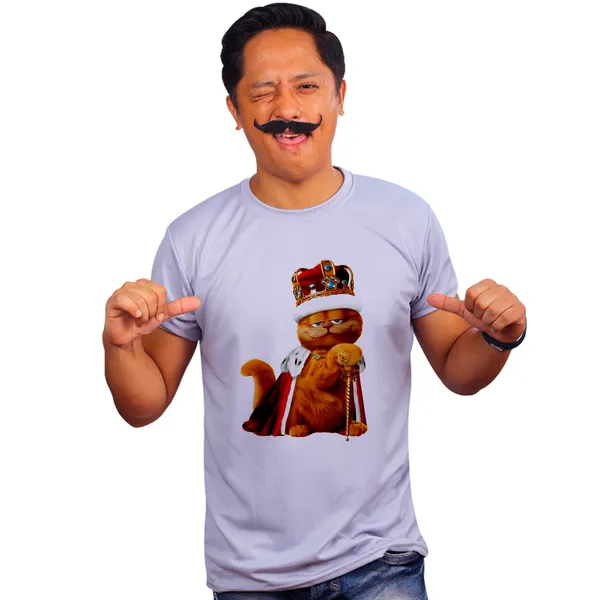 Grey_Garfield_The_King_Quick-Dri_T-Shirt_For_Men