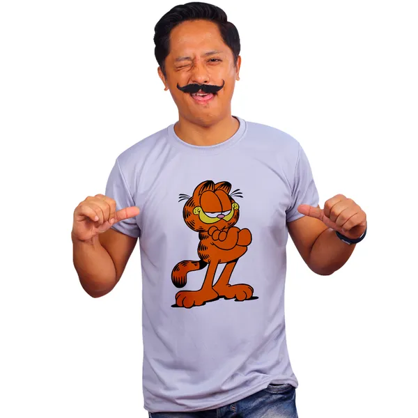 Grey_Garfield_Quick-Dri_T-Shirt_For_Men