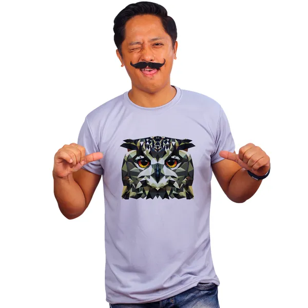 Grey_Geometric_Owl_Pattern_Rhs_Quick-Dri_T-Shirt_For_Men