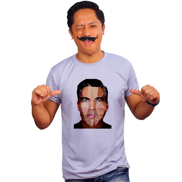 Grey_George_Clooney_Geometric_Art_Quick-Dri_T-Shirt_For_Men