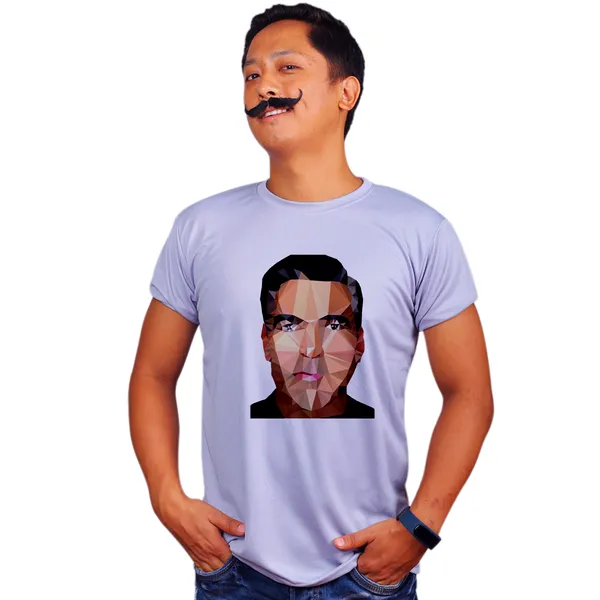 Grey_George_Clooney_Geometric_Art_Quick-Dri_T-Shirt_For_Men