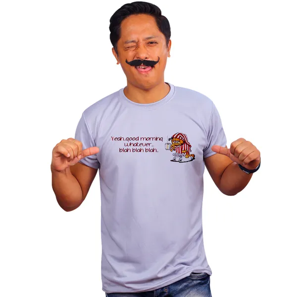 Grey_Good_Morning_Garfield_Quick-Dri_T-Shirt_For_Men