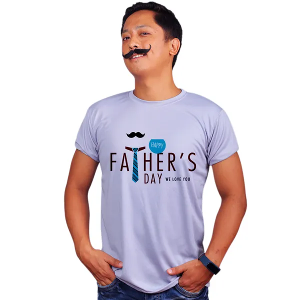 Grey_Happy_Fathers_Day_We_Love_You_160_GSM_Quick-Dri_T-Shirt_For_Men