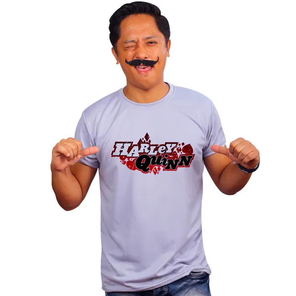 Grey_Harley_Quinn_Card_Logo_Quick-Dri_T-Shirt_For_Men