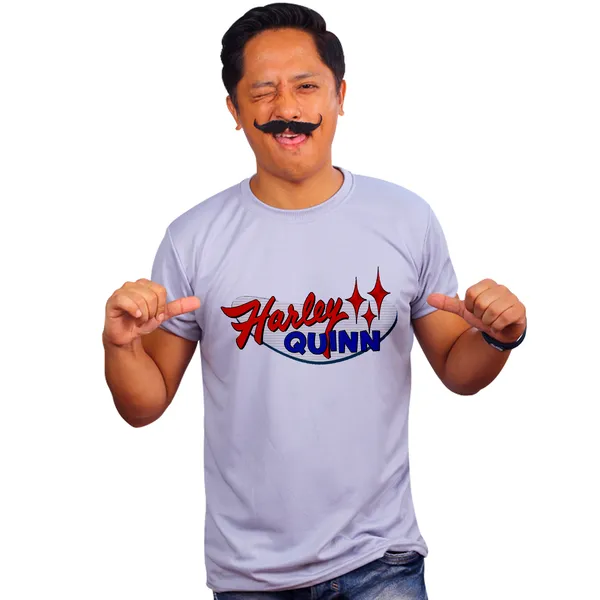 Grey_Harley_Quinn_Logo_Quick-Dri_T-Shirt_For_Men