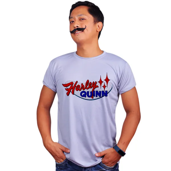 Grey_Harley_Quinn_Logo_Quick-Dri_T-Shirt_For_Men