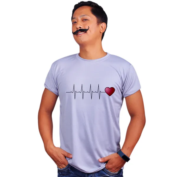 Grey_Heart_Beat_Quick-Dri_T-Shirt_For_Men