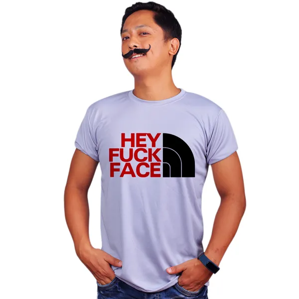 Grey_Hey_F_Face_Quick-Dri_T-Shirt_For_Men