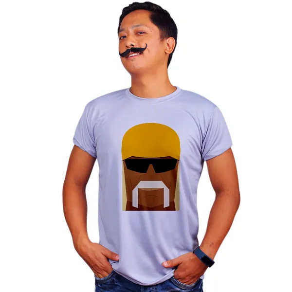 Grey_Hulk_Hogan_160_GSM_Quick-Dri_T-Shirt_For_Men