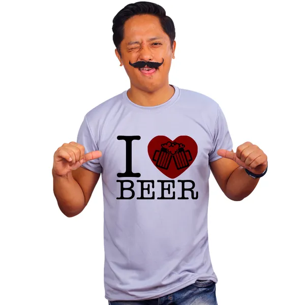 Grey_I_Love_Beer_Cheers_160_GSM_Quick-Dri_T-Shirt_For_Men