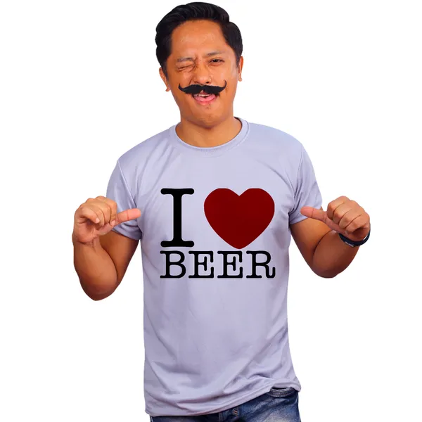 Grey_I_Love_Beer_Quick-Dri_T-Shirt_For_Men