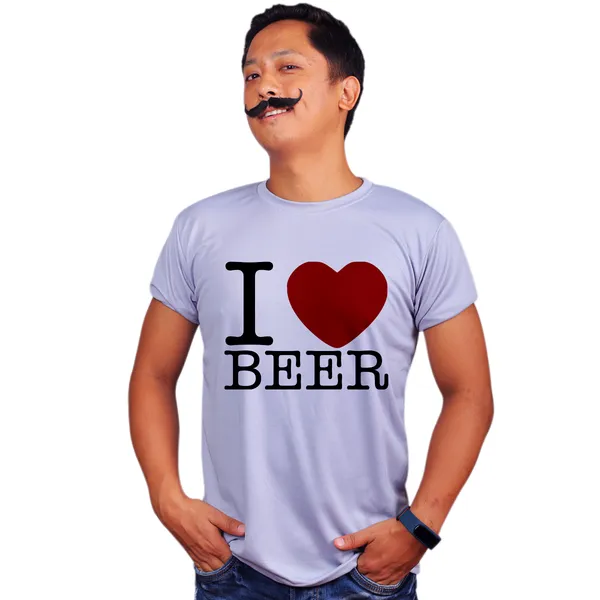 Grey_I_Love_Beer_Quick-Dri_T-Shirt_For_Men