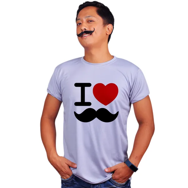 Grey_I_Love_Mooch_Quick-Dri_T-Shirt_For_Men