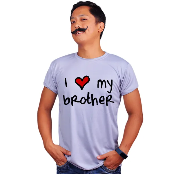 Grey_I_Love_My_Brother_160_GSM_Quick-Dri_T-Shirt_For_Men