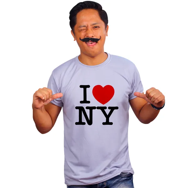Grey_I_Love_New_York_160_GSM_Quick-Dri_T-Shirt_For_Men