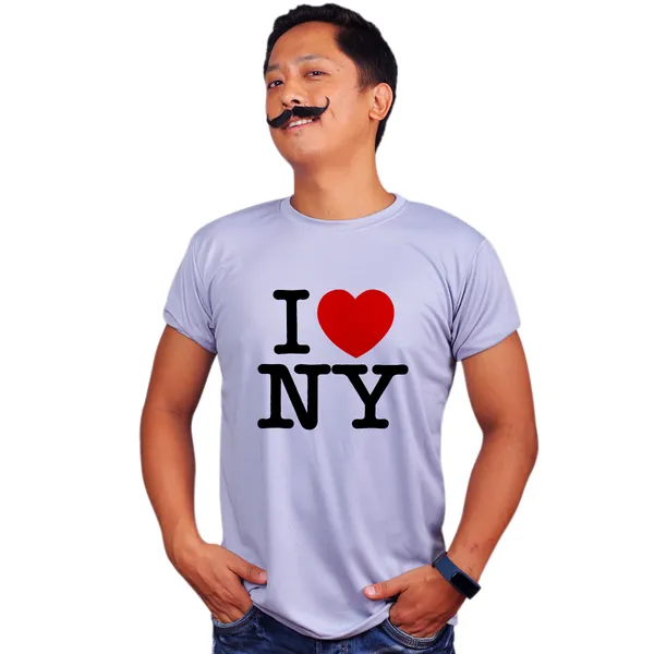 Grey_I_Love_New_York_160_GSM_Quick-Dri_T-Shirt_For_Men