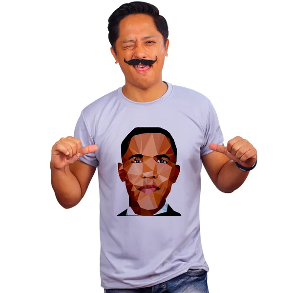 Grey_Barack_Obama_Geometric_Art_Quick-Dri_T-Shirt_For_Men