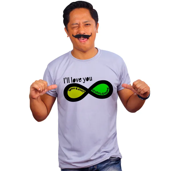 Grey_I'Ll_Love_You_Till_Infinity_And_Beyond_160_GSM_Quick-Dri_T-Shirt_For_Men