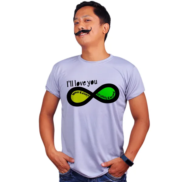Grey_I'Ll_Love_You_Till_Infinity_And_Beyond_160_GSM_Quick-Dri_T-Shirt_For_Men