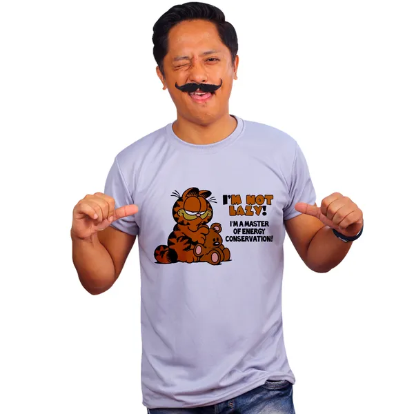 Grey_Im_Not_Lazy_160_GSM_Quick-Dri_T-Shirt_For_Men