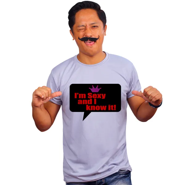 Grey_Im_Sexy_And_I_Know_It_Quick-Dri_T-Shirt_For_Men