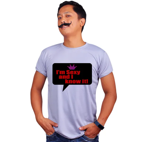 Grey_Im_Sexy_And_I_Know_It_Quick-Dri_T-Shirt_For_Men