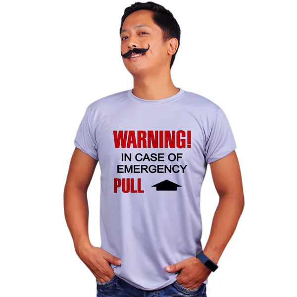 Grey_In_Case_Of_Emergency_Pull_Handle_Quick-Dri_T-Shirt_For_Men