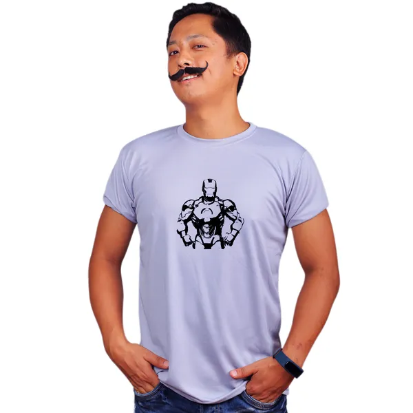 Grey_Iron_Man_Sketch_Armour_Quick-Dri_T-Shirt_For_Men