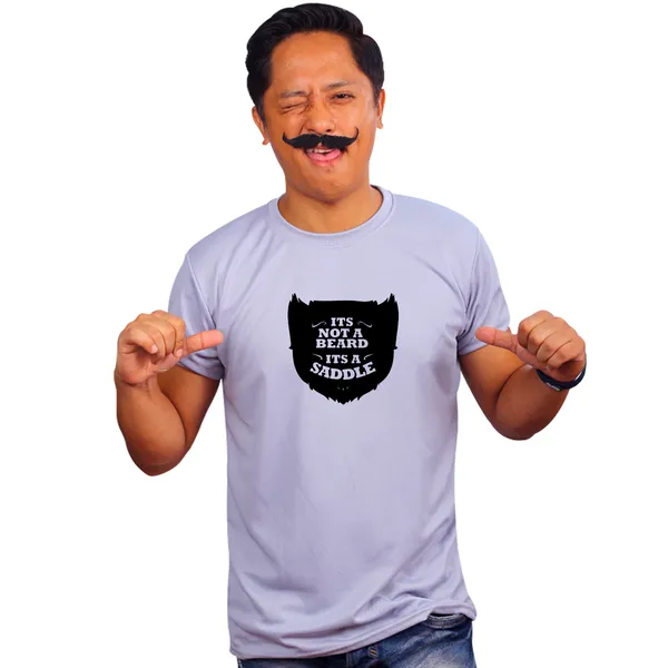 Grey_Its_Not_A_Beard_Its_A_Saddle_Quick-Dri_T-Shirt_For_Men