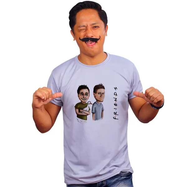 Grey_Joey_And_Chandler_And_The_Duck_Friends_Art_Work_Quick-Dri_T-Shirt_For_Men
