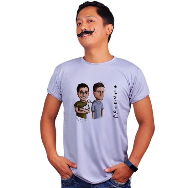 Grey_Joey_And_Chandler_And_The_Duck_Friends_Art_Work_Quick-Dri_T-Shirt_For_Men