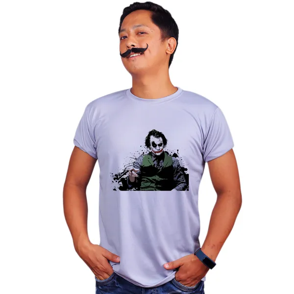 Grey_Joker_Art_Dark_Knight_Heath_Ledger_160_GSM_Quick-Dri_T-Shirt_For_Men