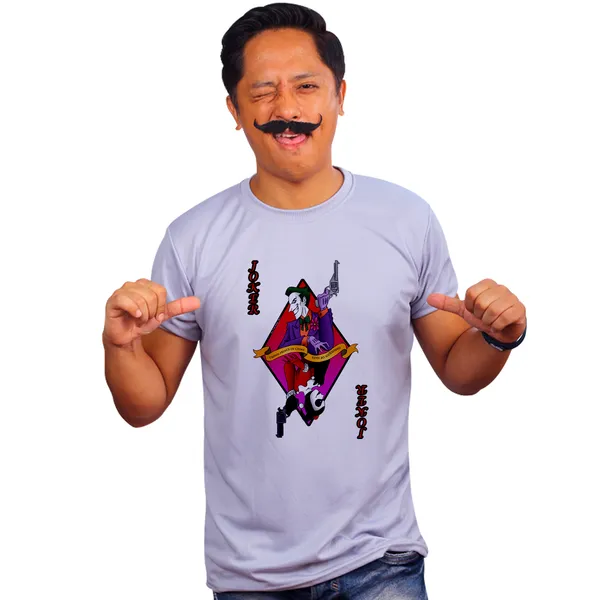 Grey_Joker_Clown_Prince_Of_Crome_Harlry_Quin_Of_Hate_160_GSM_Quick-Dri_T-Shirt_For_Men