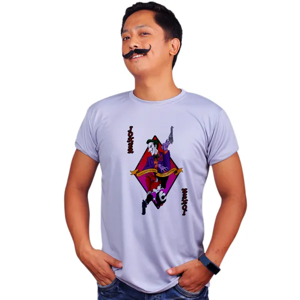 Grey_Joker_Clown_Prince_Of_Crome_Harlry_Quin_Of_Hate_160_GSM_Quick-Dri_T-Shirt_For_Men