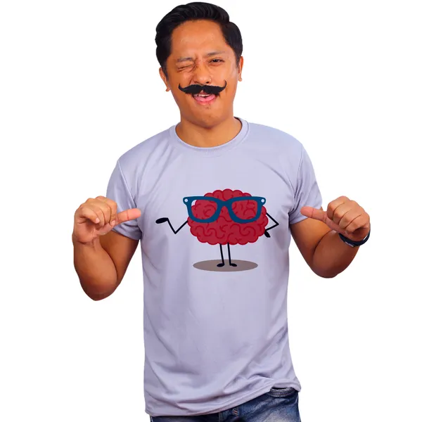 Grey_Just_Brain_Glasses_Trivia_Quick-Dri_T-Shirt_For_Men