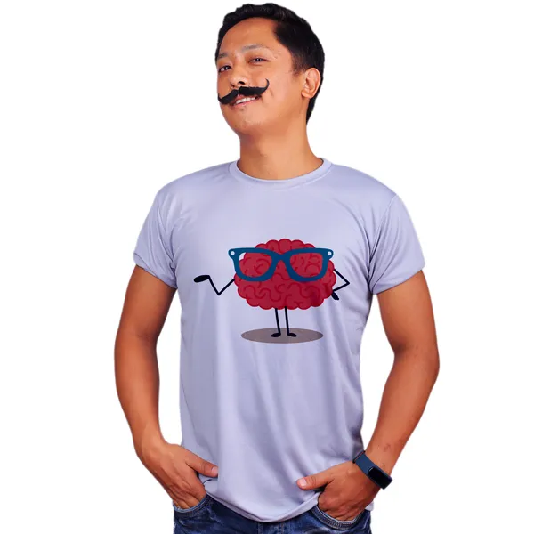 Grey_Just_Brain_Glasses_Trivia_Quick-Dri_T-Shirt_For_Men