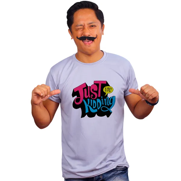 Grey_Just_Kidding_Lol_Quick-Dri_T-Shirt_For_Men