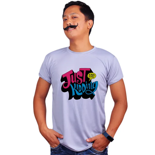 Grey_Just_Kidding_Lol_Quick-Dri_T-Shirt_For_Men